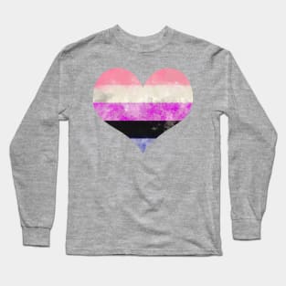 Genderfluid Pride Heart - Watercolor Long Sleeve T-Shirt